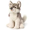 Demdaco - Brinquedo de pelúcia infantil pequeno lobo cinza prateado Fashion