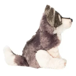 Demdaco - Brinquedo de pelúcia infantil pequeno lobo cinza prateado Fashion