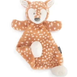Demdaco - Cozies Fiona Fawn Tan e Branco, Cobertor de chocalho aconchegante para segurança de bichos de pelúcia Discount
