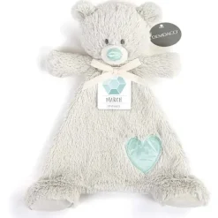 Demdaco - Pedra de nascimento cor água-marinha e cinza, cobertor de pelúcia de urso março New