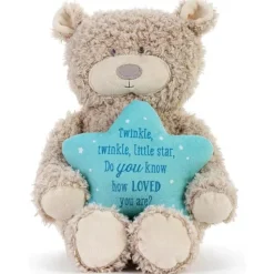 Demdaco - Twinkle Twinkle Tan e Blue, Canção de Ninar Musical Urso de Pelúcia Online