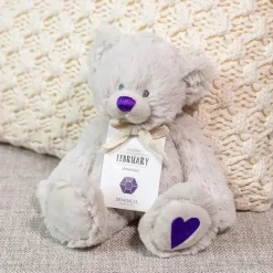 Demdaco - Urso de pelúcia de fevereiro Birthstone Fashion