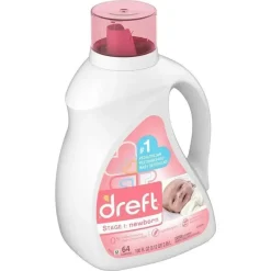 Tender Kisses Detergente Líquido para Roupas Dreft para Bebês Recém-nascidos - 64 Cargas - 100 Fl Oz Hot