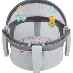 Fisher-Price Domo para bebês em movimento da Fisher Price, espaço de recreação para bebês e local para cochilar, moinho de vento rosado Clearance