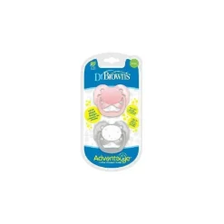 Dr. Brown's Dr. Brown - Chupetas 2Pk Advantage, Estágio 1, Estrelas Rosa Hot