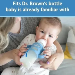 Dr. Brown's Dr Brown - Garrafa com bico estreito Milestones, alças fáceis de segurar, 8 onças, cru, 1 pacote, 6 m + New