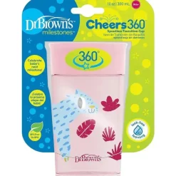 Dr. Brown's Dr Brown - Milestones Cheers 360 Transition Sippy Cup, Pink Leopard, 10 onças Best