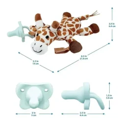 Dr. Brown's Dr Brown - Porta-chupeta e mordedor Baby Lovey, girafa com HappyPaci verde, 0-6m Outlet