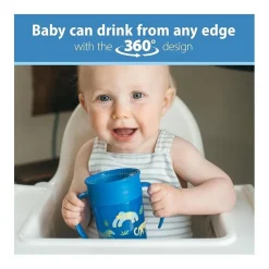 Dr. Brown's Dr. Brown - Smooth Wall Cheers360 Cup W/ Handles, 7 Oz/200 Ml, Blue Deco (6M+), 1-Pack Outlet