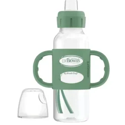 Dr. Brown's Dr. Brown's - 8 onças/250 ml Frasco com canudinho estreito com alças de silicone, verde Clearance
