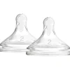 Dr. Brown's Dr. Brown's Options+ Niples de Garrafa de Silicone de Gargalo Largo Nível 2, Pacote com 2 Sale