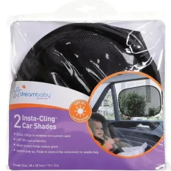 Dreambaby - Cortinas estáticas para janelas de carro Insta-Cling, proteção solar UPF 50 Best