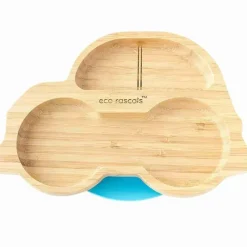 Eco Rascals - Placa de sucção de bambu, carro, azul New