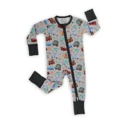 Ellie Sue - Baby Cars Bamboo Zipper Romper Clearance