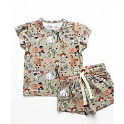 Ellie Sue - Conjunto de salão de gangue redondo de bambu para meninas New