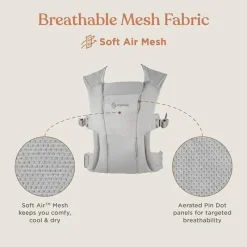 Ergobaby - Embrace Baby Carrier Soft Air Mesh, Soft Grey Sale