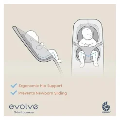 Ergobaby - Evolve Bouncer 3 em 1, cinza carvão Fashion