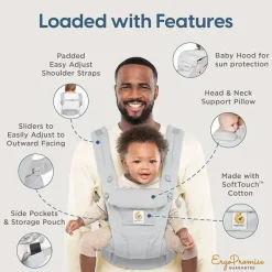 Ergobaby - Omni Dream Carry Positions All Carry Positions SoftTouch Cotton Baby Carrier, Natural Dots Outlet