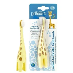 Dr. Brown's Escova de dentes infantil do Dr. Brown, girafa Best