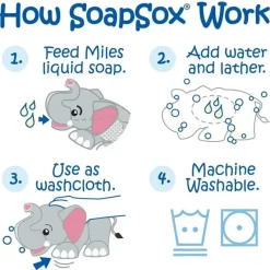 Soapsox Esponja de brinquedo de banho , Miles, o elefante Clearance
