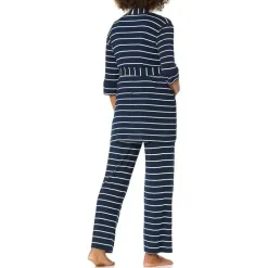 Everly Grey – Conjunto de calça PJ de maternidade e amamentação para mamãe e bebê, listra azul marinho, médio Fashion