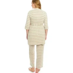 Everly Grey – Conjunto de calça PJ de maternidade e amamentação para mamãe e bebê, listra Mocha, pequeno Online