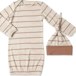 Everly Grey – Conjunto de calça PJ de maternidade e amamentação para mamãe e bebê, listra Mocha, grande Best