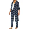 Everly Grey – Conjunto de calça PJ de maternidade e amamentação para mamãe e bebê, listra azul marinho, grande Online
