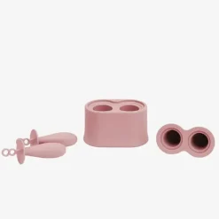 ezpz - conjunto de moldes de picolé minúsculos com varinhas, blush rosa Fashion