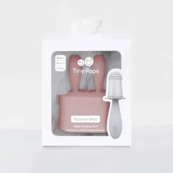ezpz - conjunto de moldes de picolé minúsculos com varinhas, blush rosa Fashion