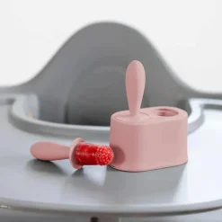 ezpz - conjunto de moldes de picolé minúsculos com varinhas, blush rosa Fashion