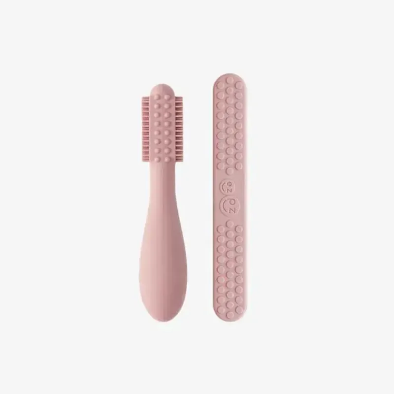 ezpz__escova_de_dentes_ba_SKUA5MByK5v_0.webp ezpz - Escova de dentes Baby-Led™ + Depressor de língua sensorial Pacote duplo, blush Clearance