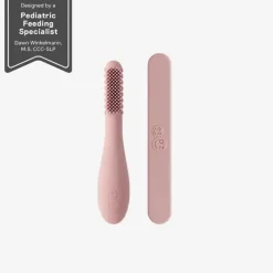 ezpz - Escova de dentes Baby-Led™ + Depressor de língua sensorial Pacote duplo, blush Clearance
