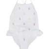 Ralph Lauren Fato de banho bordado Baby - Polo Pony, branco Online