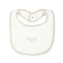 Fendi Baby - Babador Footie Hat com gráfico de urso no bolso, bege Clearance