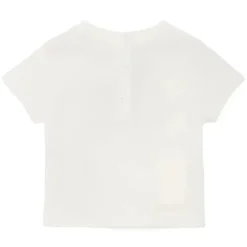 Fendi Baby - Camiseta de manga curta com logotipo Txt bordado, branca Best