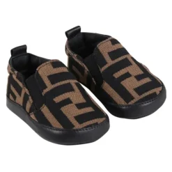 Fendi Baby - Neutro Ff Allover Slip On Berço Sapato Outlet