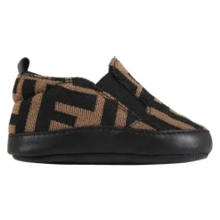 Fendi Baby - Neutro Ff Allover Slip On Berço Sapato Outlet