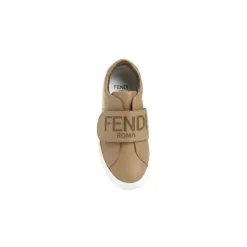 Fendi Baby - Sapatilhas Júnior De Couro Com Logotipo New