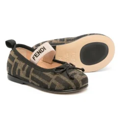 Fendi Baby - Sapato de bailarina com laço Alover para menina Ff New