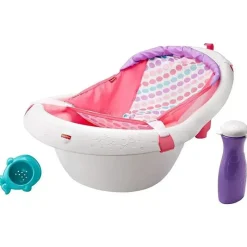 Fisher-Price Fisher Price - Banheira de Bebê 4 em 1 Sling 'N Seat Banheira, Menina Fashion
