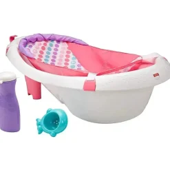Fisher-Price Fisher Price - Banheira de Bebê 4 em 1 Sling 'N Seat Banheira, Menina Fashion