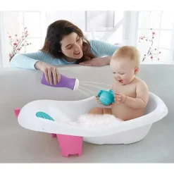 Fisher-Price Fisher Price - Banheira de Bebê 4 em 1 Sling 'N Seat Banheira, Menina Fashion