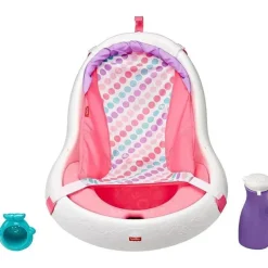 Fisher-Price Fisher Price - Banheira de Bebê 4 em 1 Sling 'N Seat Banheira, Menina Fashion