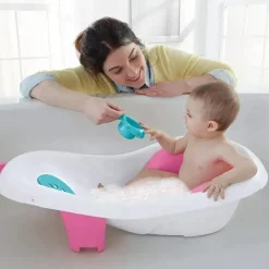Fisher-Price Fisher Price - Banheira de Bebê 4 em 1 Sling 'N Seat Banheira, Menina Fashion