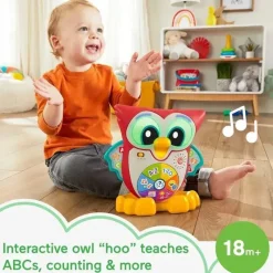 Fisher-Price Fisher Price - Brinquedo de aprendizagem para crianças Linkimals Acende e aprende coruja com luzes interativas e música Hot