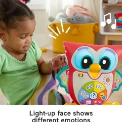 Fisher-Price Fisher Price - Brinquedo de aprendizagem para crianças Linkimals Acende e aprende coruja com luzes interativas e música Hot