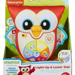 Fisher-Price Fisher Price - Brinquedo de aprendizagem para crianças Linkimals Acende e aprende coruja com luzes interativas e música Hot