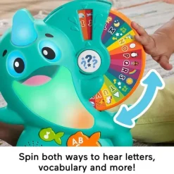 Fisher-Price Fisher Price - Brinquedo infantil Linkimals aprendendo Narval com música de luzes interativas Hot