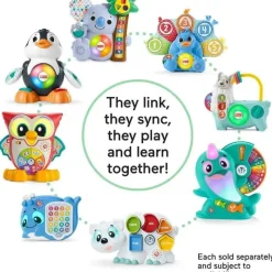 Fisher-Price Fisher Price - Brinquedo infantil Linkimals aprendendo Narval com música de luzes interativas Hot